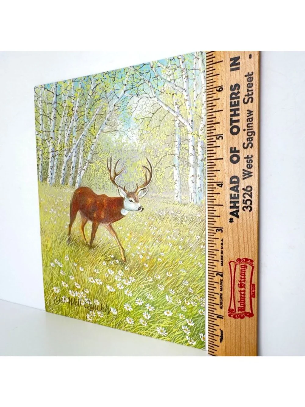 Vtg Famous Artists Studios Greeting Cards Set Of 5 Get Well Soon & Birthday